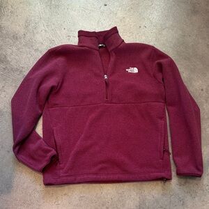 The North Face Men's Zip-Up Sweater in Burgundy